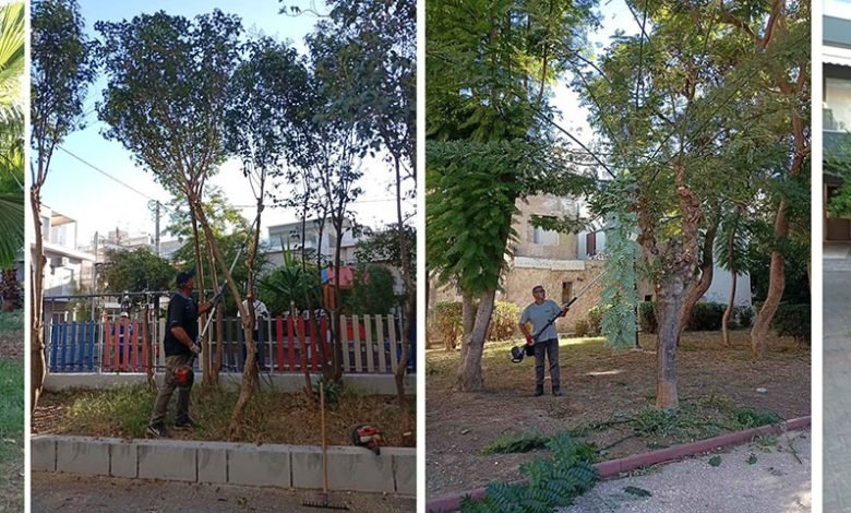Σε εξέλιξη οι εποχικές κλαδεύσεις και οι εργασίες συντήρησης του πρασίνου στα Καμίνια και την Παλαιά Κοκκινιά από τον Δήμο Πειραιά